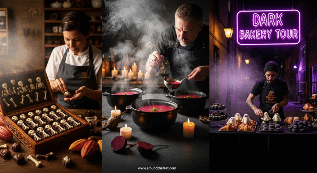 "Global Halloween 2025 food experiences with Ecuador’s skeleton bonbons, Berlin’s foggy beetroot soup, and ghost pastries from NYC’s Dark Bakery Tour"