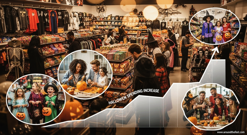 Halloween as an economic event with decorations, costume sales, and social bonding 