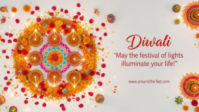Modern and festive Choti Diwali banner with glowing diyas, marigolds, rose petals, and colorful rangoli patterns, celebrating Diwali in a vibrant, elegant style.”
