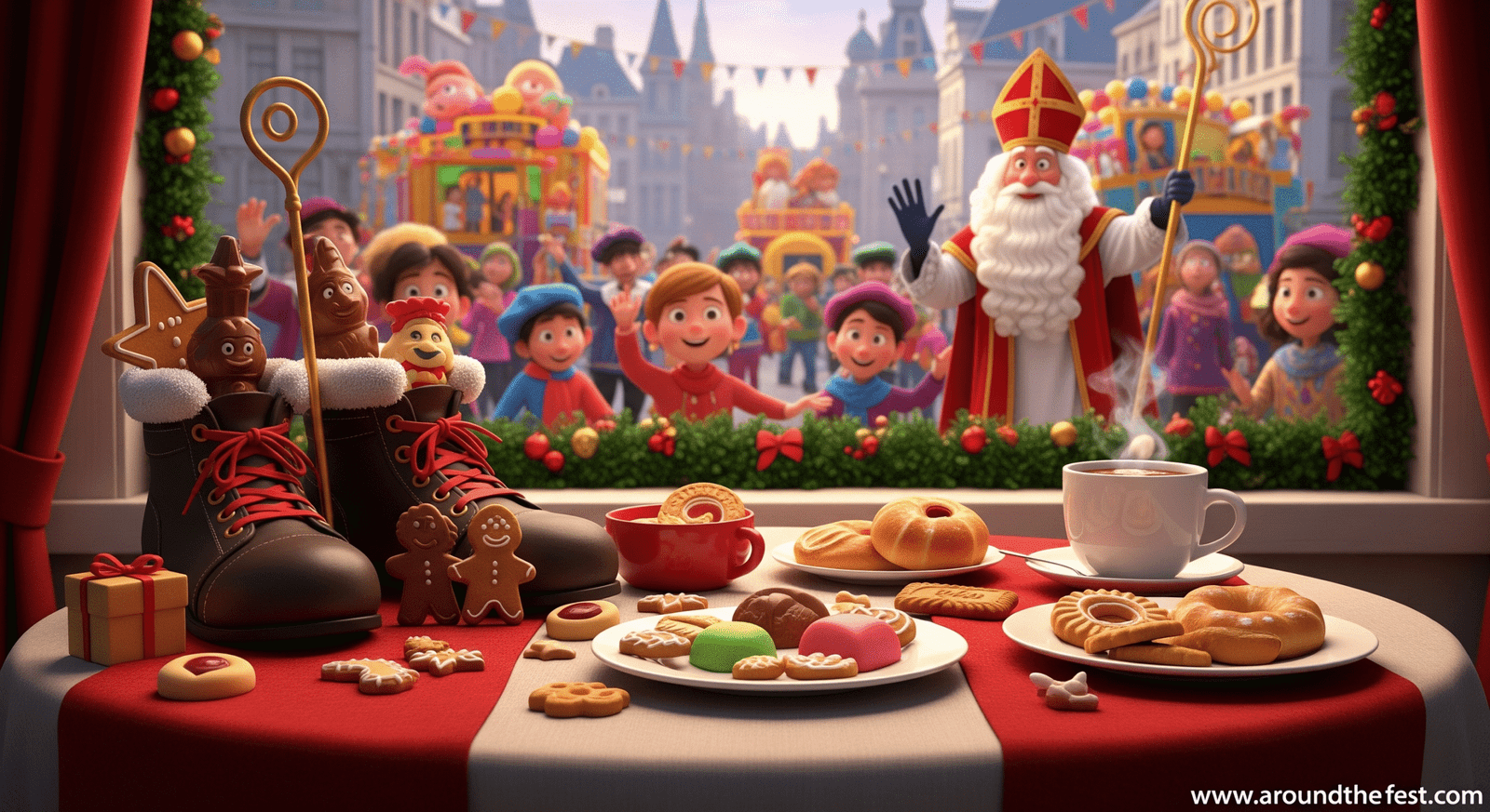 “Belgium - with chocolate figurines, marzipan, speculoos cookies, festive breakfasts, and Sinterklaas parades.”