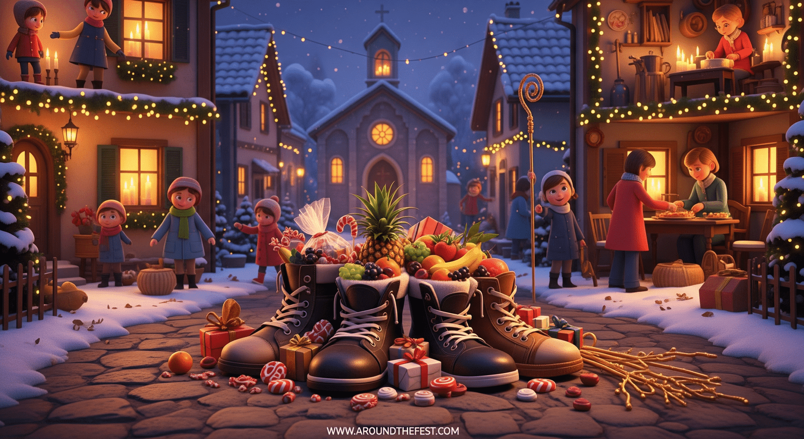 “Croatia Sveti with sweets, gifts, and golden twigs for children on December 6.”