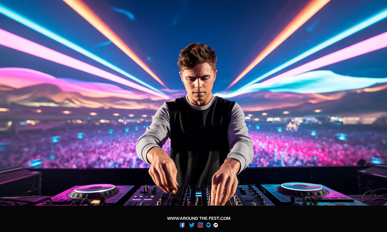 "Martin Garrix at Soundstorm 2025 delivering high-energy progressive house anthems with live collaborations, surprise drops, and crowd visuals."