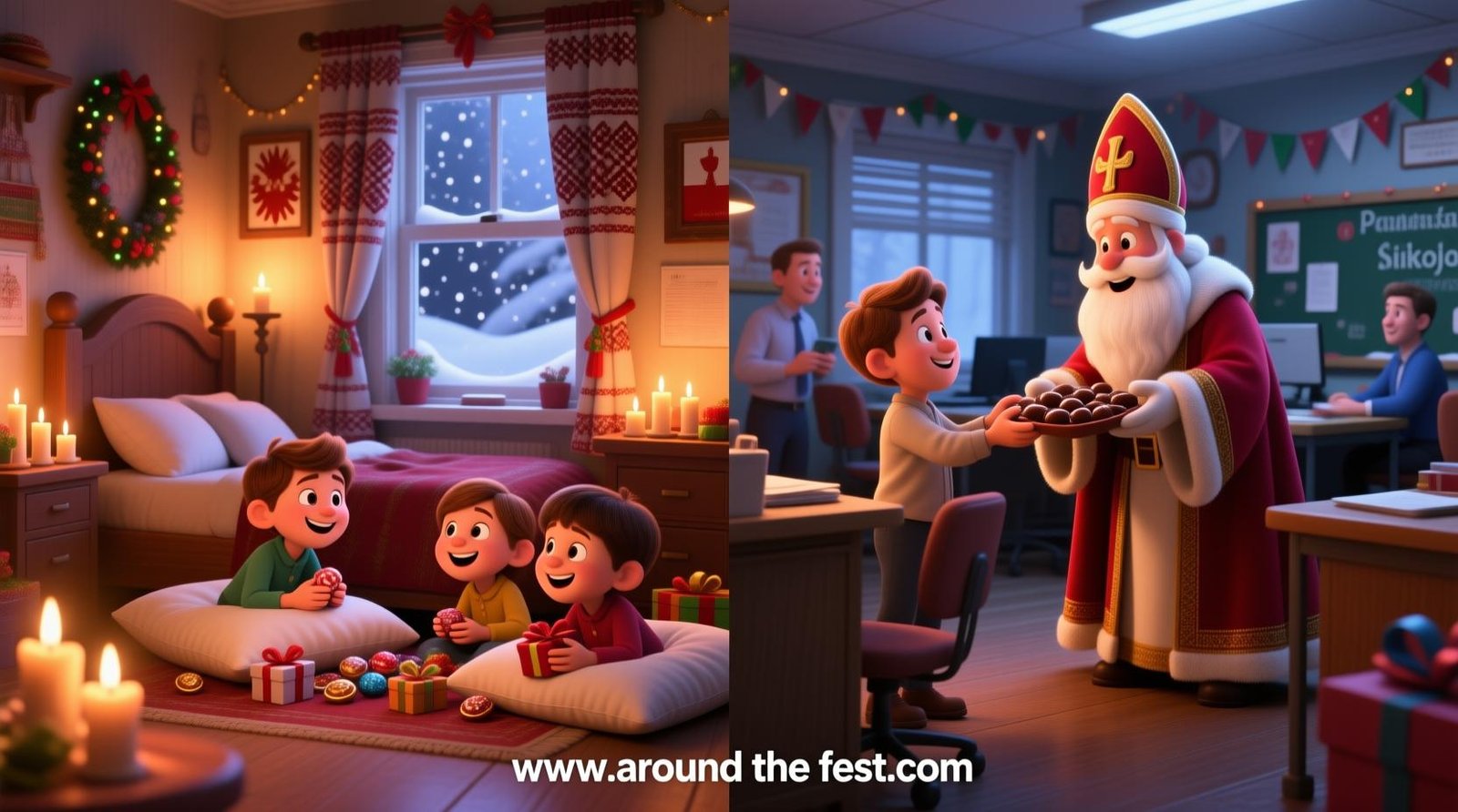 “Poland Święty Mikołaj Day 2025 with gifts under pillows, family gift exchanges, and St. Nicholas visits at schools.”