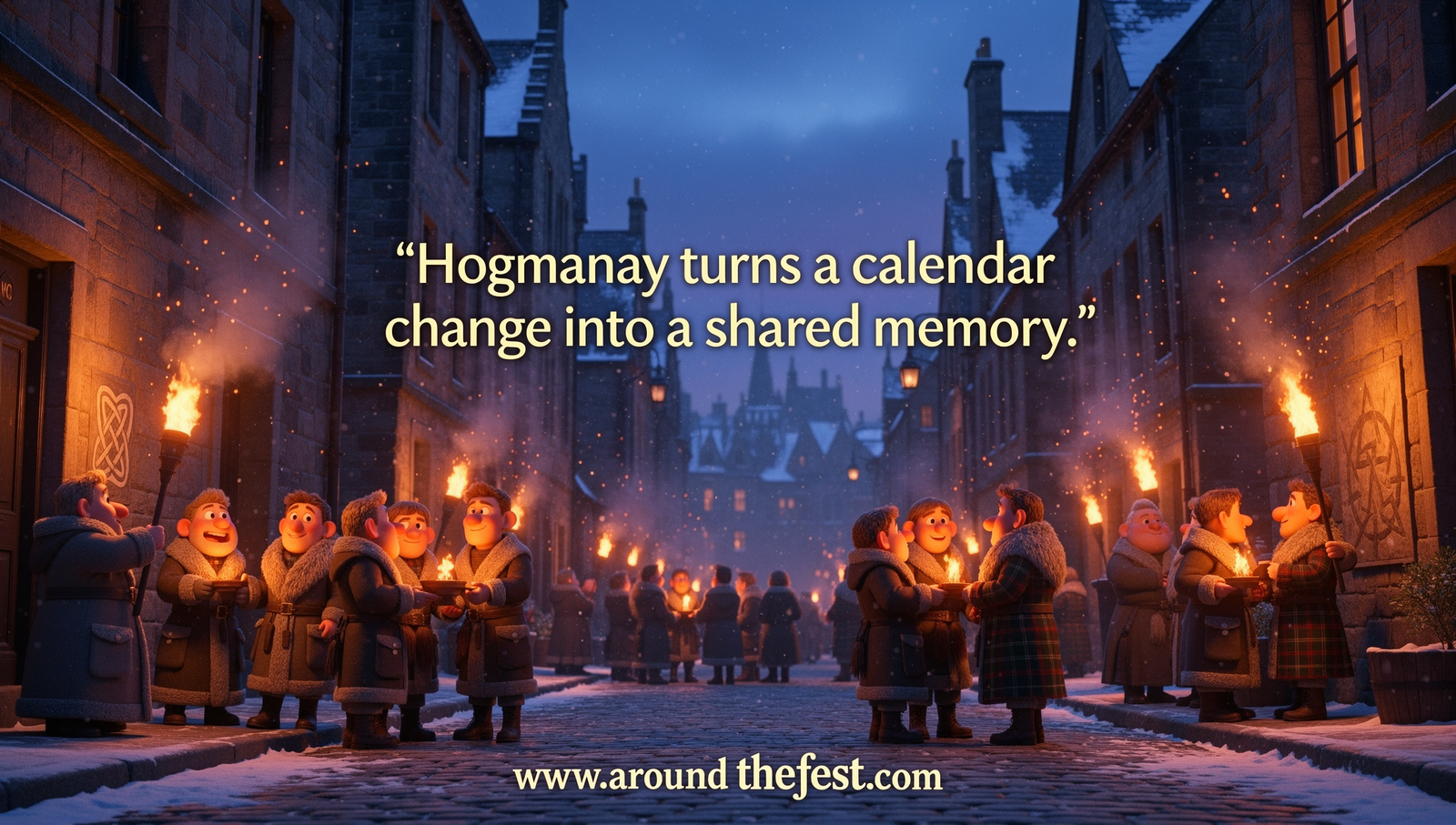Hogmanay 2025 cultural celebration in Scotland with torchlight traditions and historic Edinburgh streets