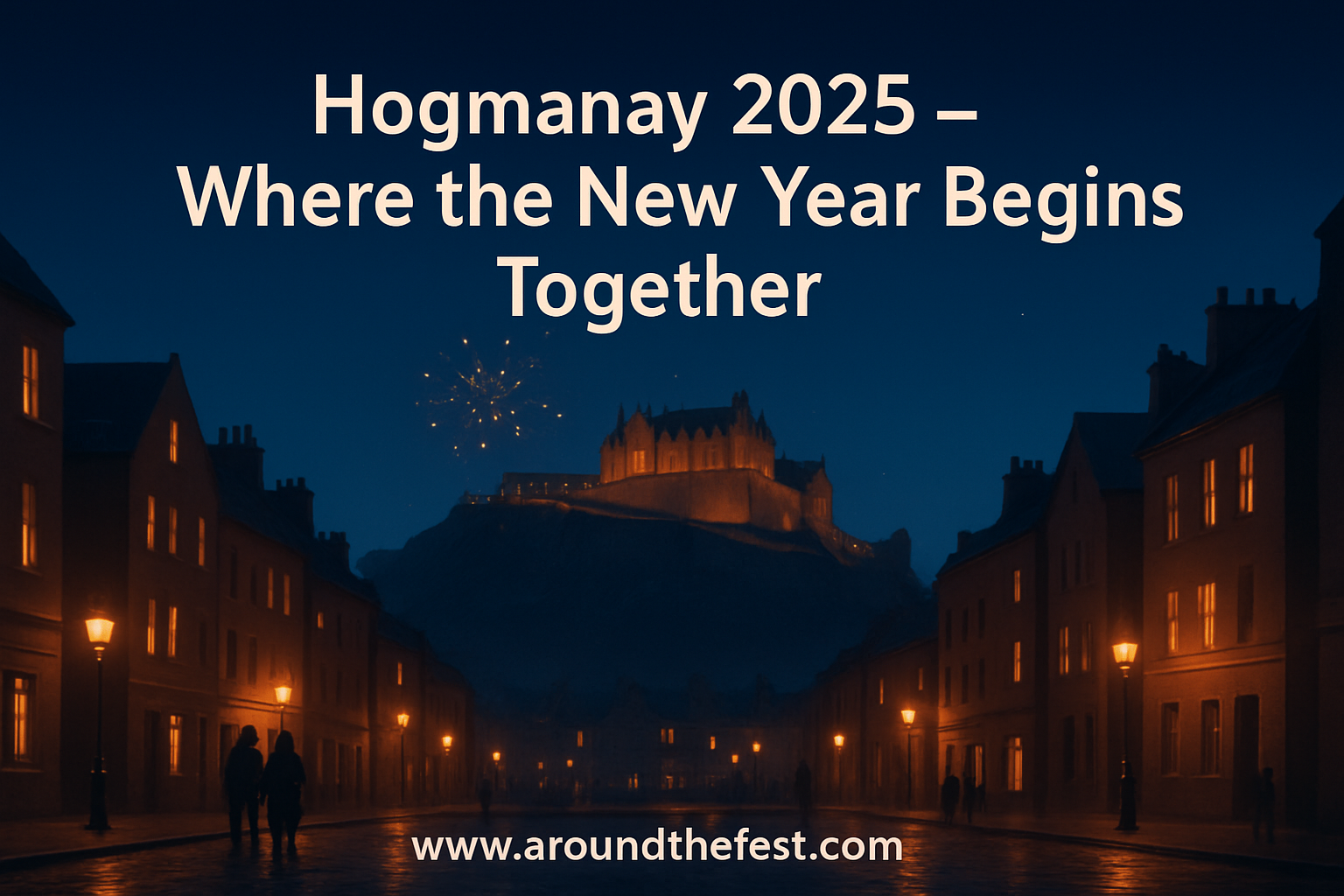 Hogmanay 2025 celebration in Edinburgh with fireworks over Edinburgh Castle during Scotland’s New Year festival
