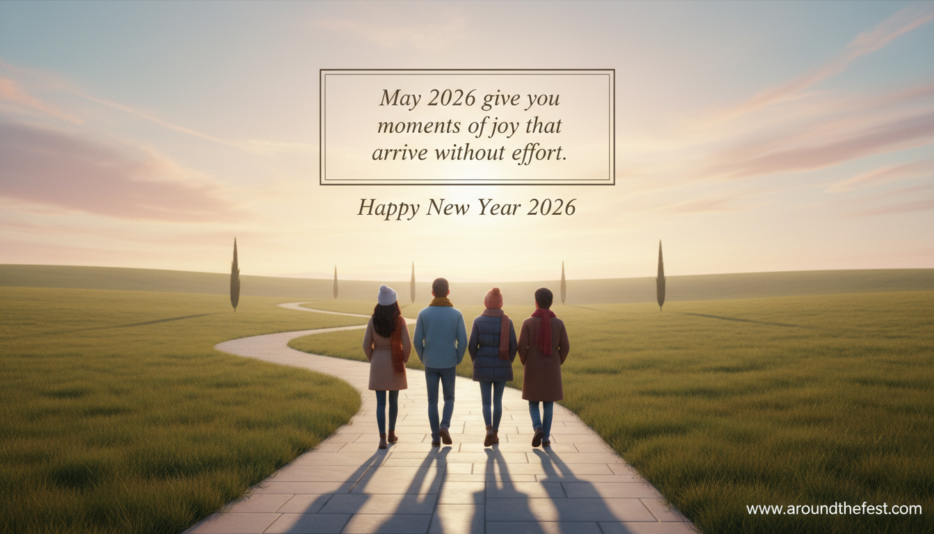 Friends walking together at sunrise on New Year morning 2026, symbolizing friendship, hope, and new beginnings.