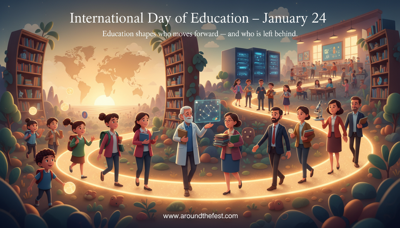 illustration showing how education shapes equality, opportunity, and the future worldwide