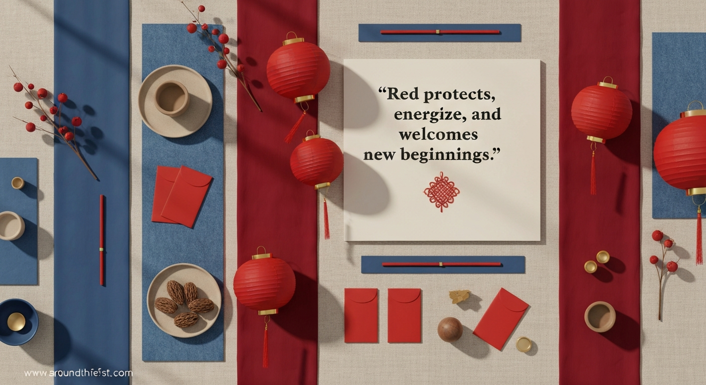 Red Chinese New Year 2026 decorations symbolizing protection, joy, and Fire Horse energy
