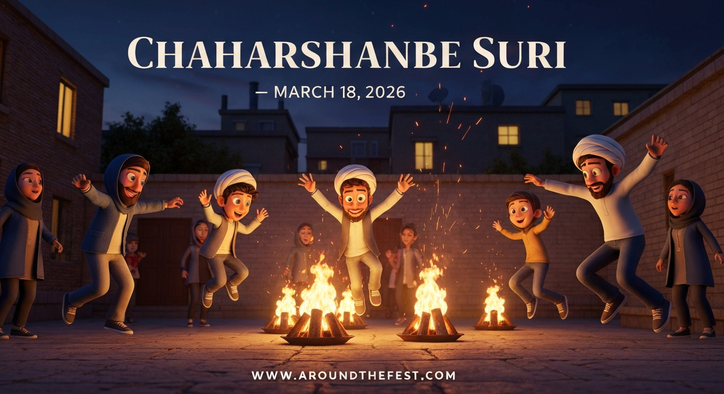 Chaharshanbe Suri March 2026 featured in March 2026 Festivals and Events with dramatic fire rituals in Iran