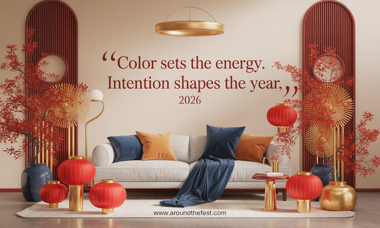 Lucky colors for Chinese New Year 2026 decorations inspired by the Fire Horse year