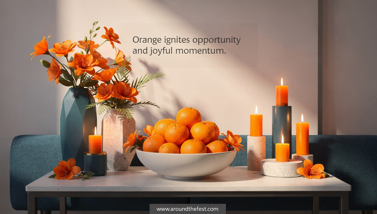 Orange Chinese New Year 2026 decorations symbolizing energy and opportunity