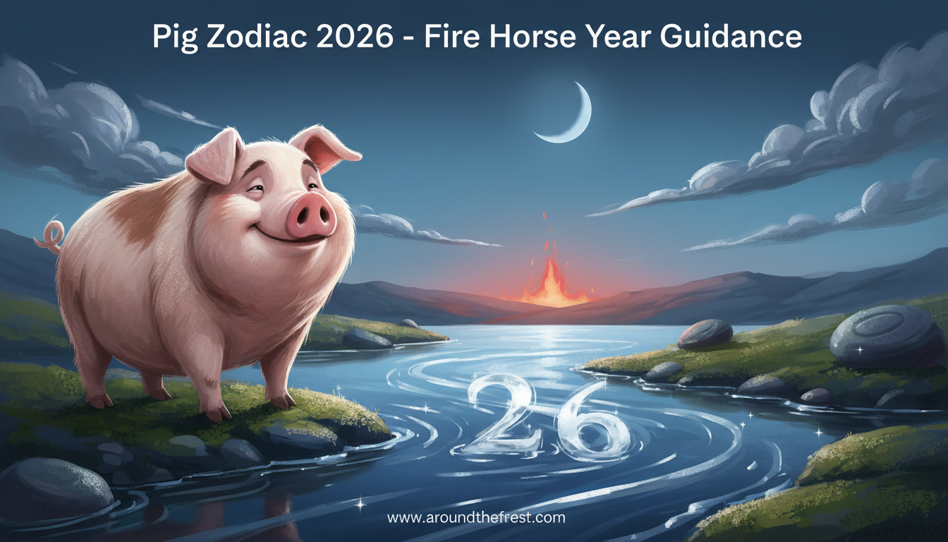 #PigZodiac2026 #ChineseZodiac2026 #FireHorse2026 #YearOfTheHorse2026 #PigHoroscope2026 #ChineseNewYear2026 #FengShuiTips2026 #LuckyColors2026 #LuckyNumbers2026 #NorthDirection #ZodiacGuidance2026 #EmotionalBalance2026 #FireHorseEnergy #ZodiacIllustration #ChineseAstrology