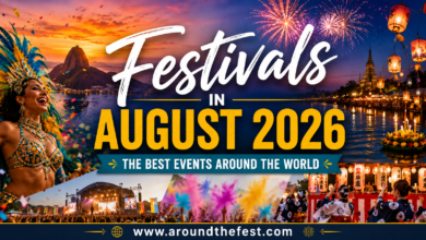 “August 2026 global festival listing major cultural, music, and religious festivals worldwide.”